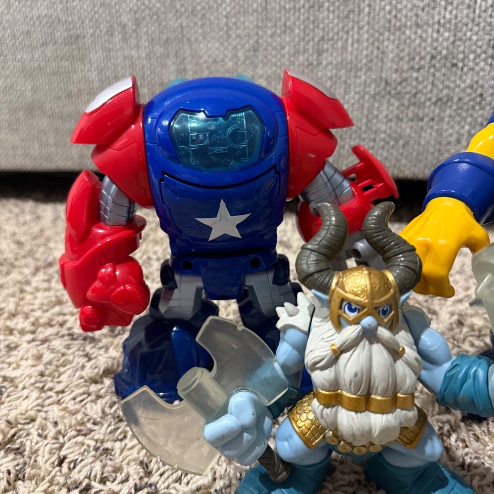 Marvel Playskool Heroes Super Hero Adventures Mech & Viking Action Figure 3pc - Picture 4 of 5